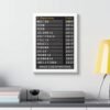 Framed Personalized Travel Departures Board Poster