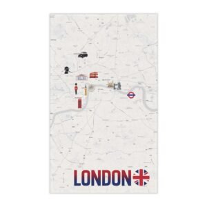 14527446121761504700_2048.jpeg Tea Towel London Map – Minimalist City Icons (Cotton or Polyester)
