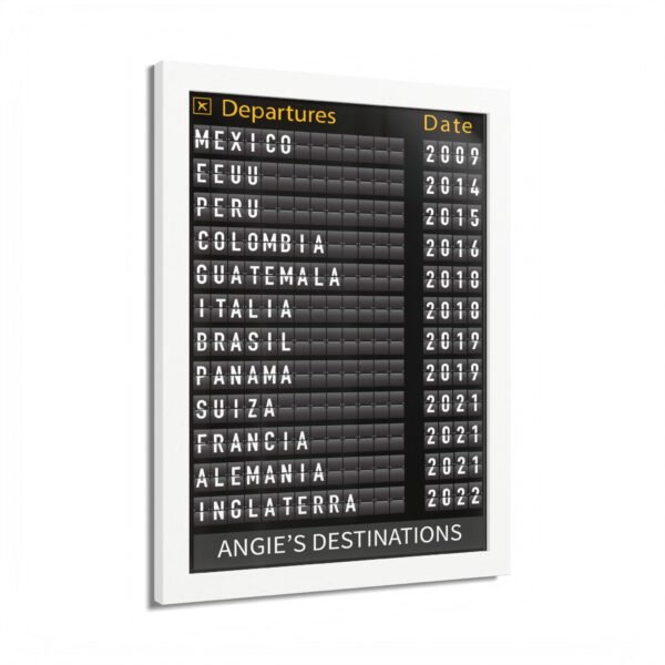 Framed Personalized Travel Departures Board Poster