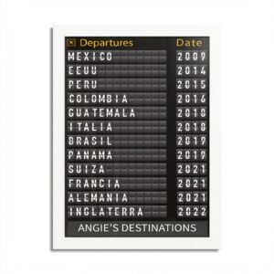Framed Personalized Travel Departures Board Poster